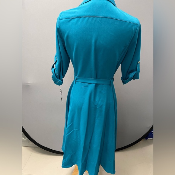 Turquoise Shirt Dress - Picture 2 of 3